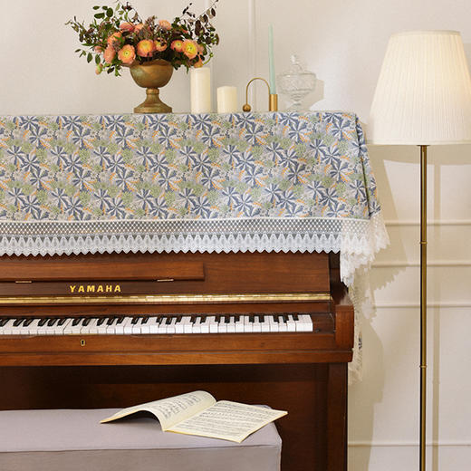 海洋珊瑚系列钢琴巾钢琴凳罩北欧现代简约钢琴罩全罩新款钢琴巾 商品图0