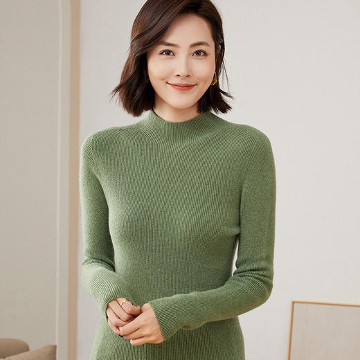 Avann 一线成衣无缝半高抽条/抽条V领/抽条高翻领100%羊毛衫 商品图8