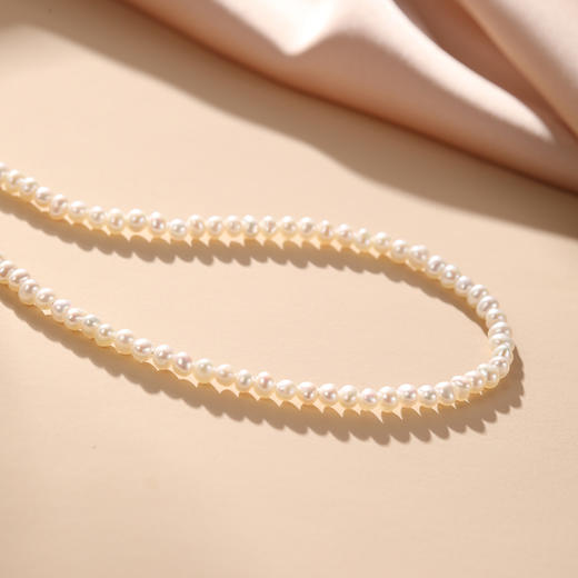 【赠珍珠项链】沐银时代近圆小米珍珠项链  925银珍珠 商品图3