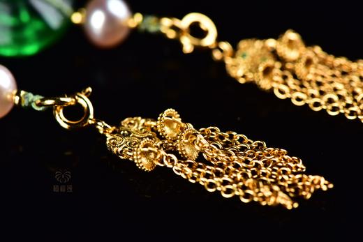 【绿影】绿琉璃珍珠耳坠   zx2310055 商品图5