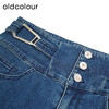 oldcolour高腰气质牛仔裤秋季新款修身显瘦直筒长裤女O33113145 商品缩略图2