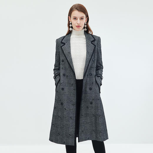 EITIE爱特爱冬季新款经典双排扣大气外套女大衣7214934 商品图2