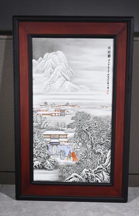 粉彩将相和瓷板