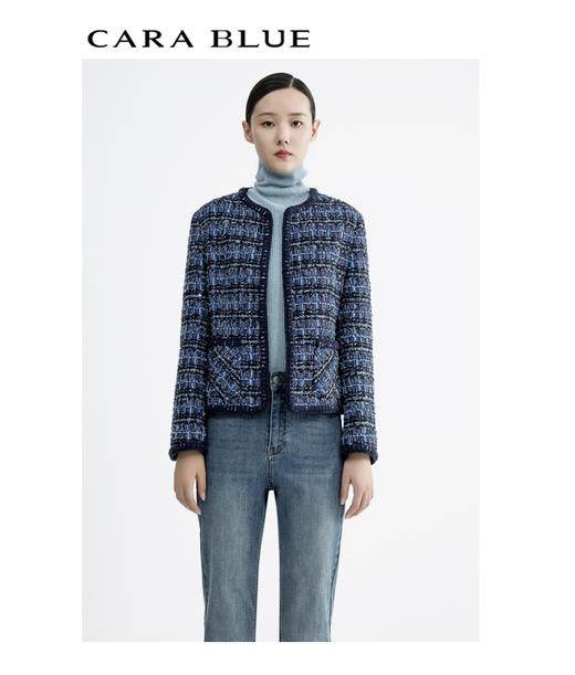 CARA BLUE气质优雅小香风夹克 商品图0