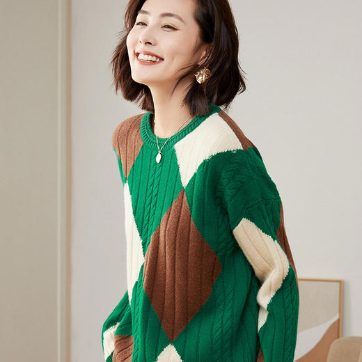 Avann菱形圆领纯羊毛衫-314 商品图13