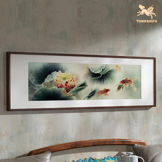 铜师傅 手工錾刻 铜雕画《荷花鱼悦情》客厅玄关沙发背景墙装饰画 商品图5