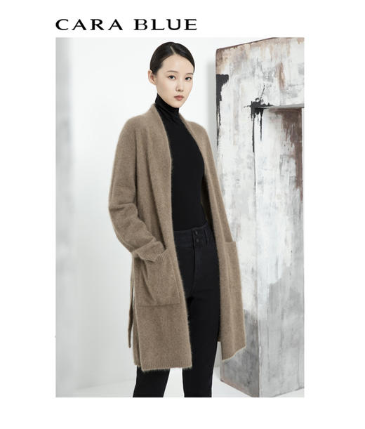 CARA BLUE长款系带时尚针织开衫 商品图0