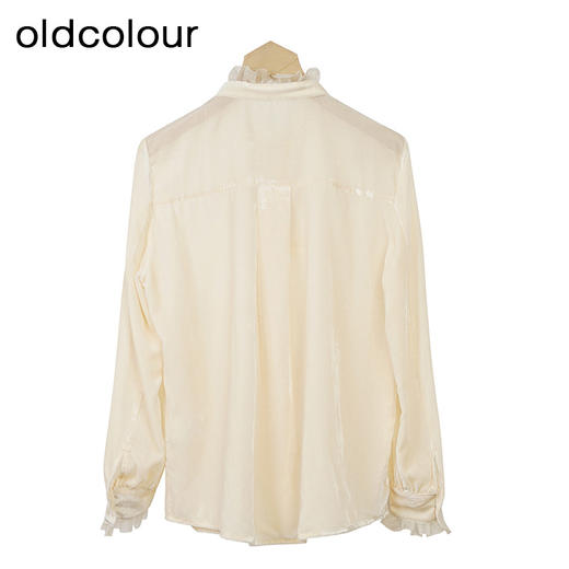 oldcolour米白色长袖衬衫秋季新款气质通勤宽松上衣女O34013468 商品图1