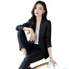 ALBB-咖色小西装套装女2023早秋新款韩版时尚修身职业装西服两件套 商品缩略图4