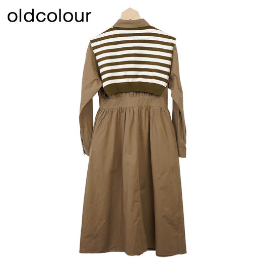oldcolour高腰显瘦衬衫裙秋季新款A字显瘦披肩连衣裙女GO31103020 商品图1