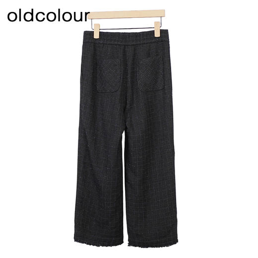 oldcolour黑色格子休闲裤秋季新款直筒宽松复古长裤女O34073462 商品图1