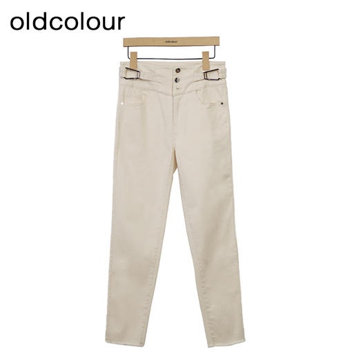 oldcolour高腰气质牛仔裤秋季新款修身显瘦直筒长裤女O33113145 商品图1