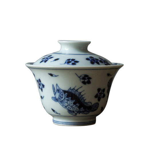 茶香记 云诗慕古 青花 桃花鳜鱼·马蹄盖碗  古典雅致  清新自然 商品图4