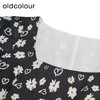 oldcolour黑色碎花连衣裙秋季新款高腰显瘦方领长裙女GO31102842 商品缩略图3