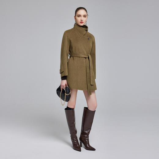 NH925斯尔丽23冬季新款设计感领时尚系腰带显高显瘦双面呢大衣 商品图3