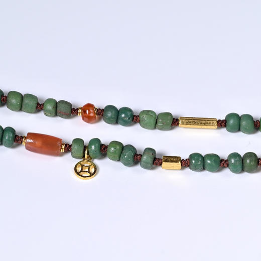 战国和田青玉璧+琉璃珠项链 商品图7