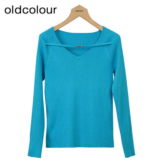 oldcolour设计感针织衫秋季新款V领修身套头打底衫女O34052406 商品图2