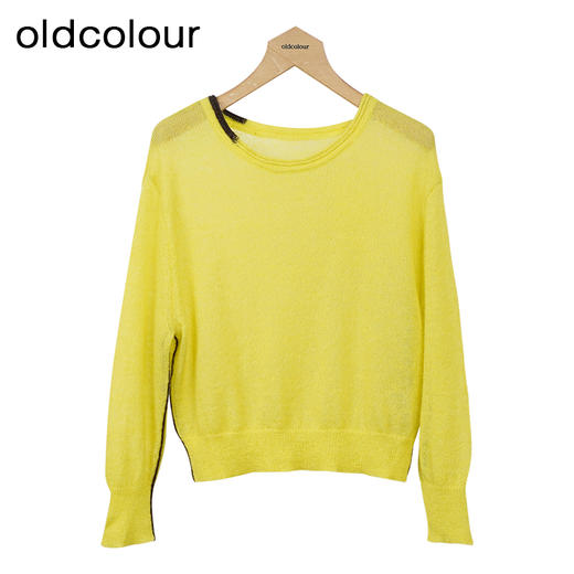oldcolour宽松套头针织衫春秋季新款休闲短款上衣女O32052237 商品图0