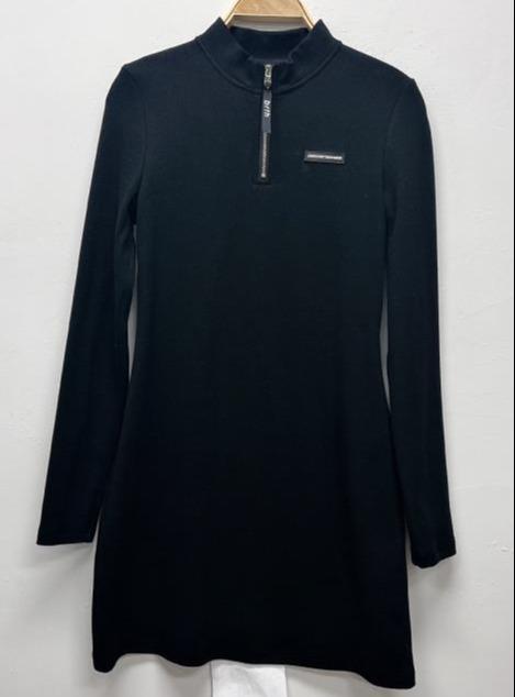 2FMZ半拉链立领修身针织长袖连衣裙0912（黑A）DT99 秋季 261103000028 商品图0