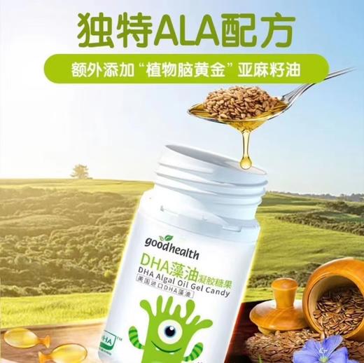 好健康goodhealth DHA藻油软胶囊 婴幼儿儿童学生成人孕妇可配合改善提高记忆力补脑食品使用 60粒/瓶-HJK-060061 商品图1
