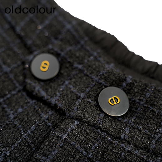 oldcolour黑色格子休闲裤秋季新款直筒宽松复古长裤女O34073462 商品图2