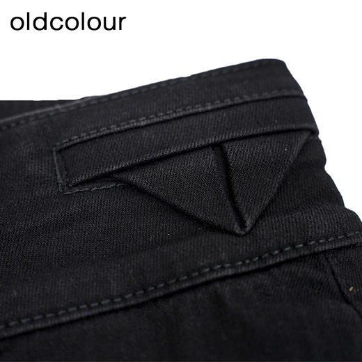 oldcolour黑色高腰牛仔裤新款时尚修身显瘦卷边铅笔裤女O32113255 商品图2