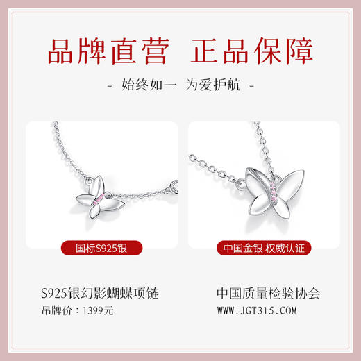 Winy925纯银幻影蝴蝶项链送女友闺蜜节日生日礼物 商品图1