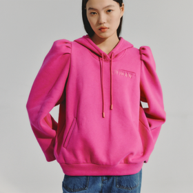 LIYIHAN 超大袖廓形粉色卫衣 Y233S06214