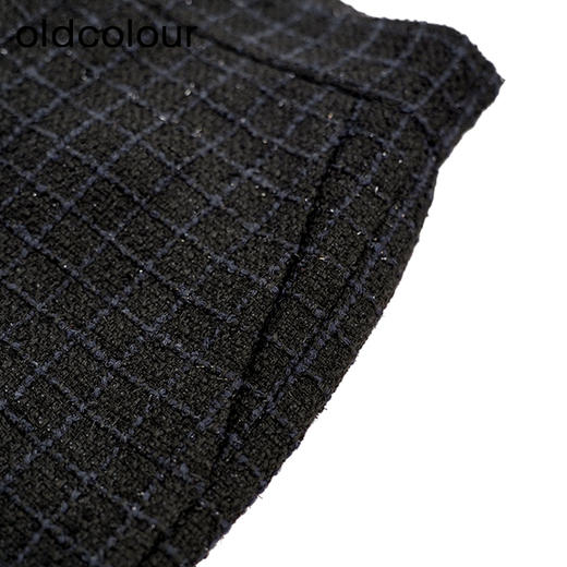 oldcolour黑色格子休闲裤秋季新款直筒宽松复古长裤女O34073462 商品图3