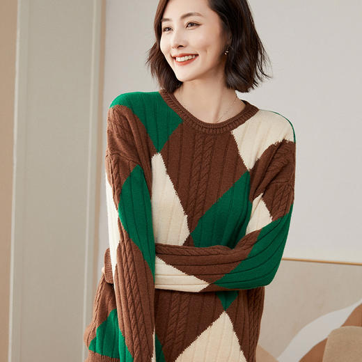 Avann菱形圆领纯羊毛衫-314 商品图4