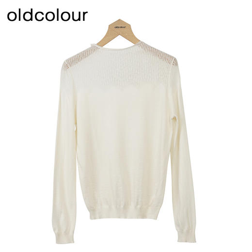 oldcolour设计感套头针织衫秋季新款镂空拼接半高领打底O34052425 商品图0