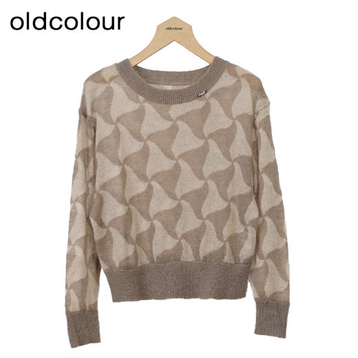oldcolour圆领套头针织衫秋季新款宽松时尚短款毛衣女O33052342 商品图0