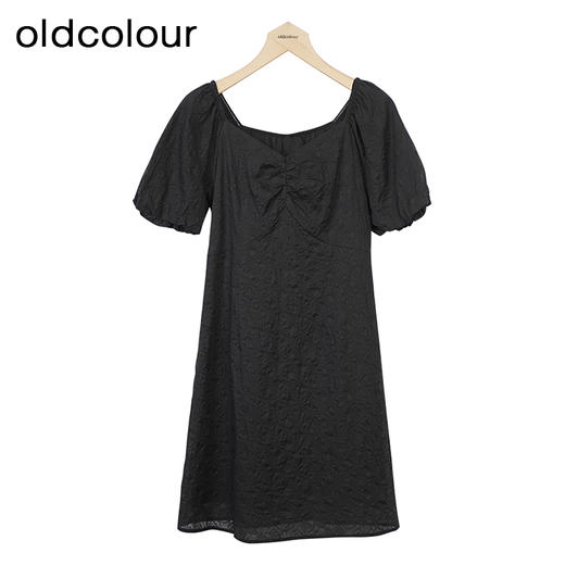 oldcolour甜美泡泡袖洋装春秋季新款A字显瘦纯棉短裙GO31101818 商品图1