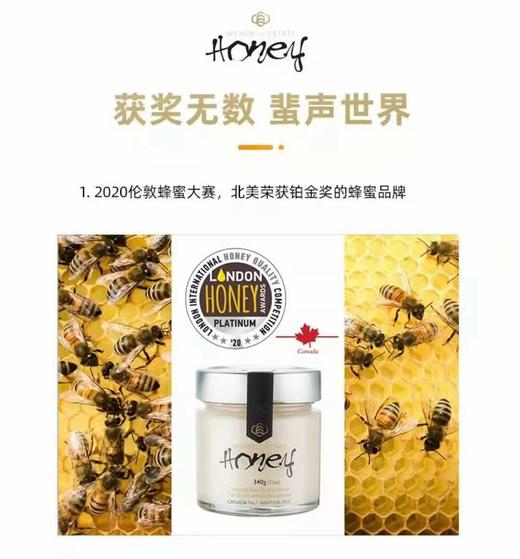 加拿大原产白蜜 原蜜 获多项国际大赛金奖 一年只产一次 粘稠香甜 无任何添加 原装进口 包邮 |百里食 商品图10