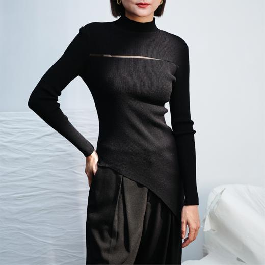 LIYIHAN 不对称毛织打底衫 Y233M04490 商品图1