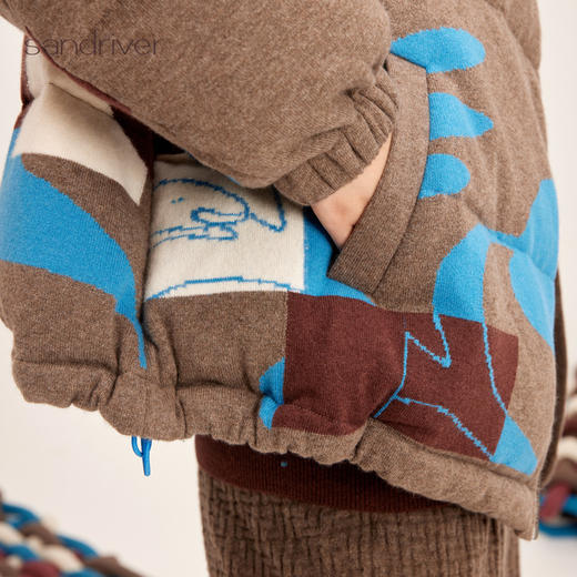 女款针织羊绒嵌花羽绒外套SJF95W473K 商品图2