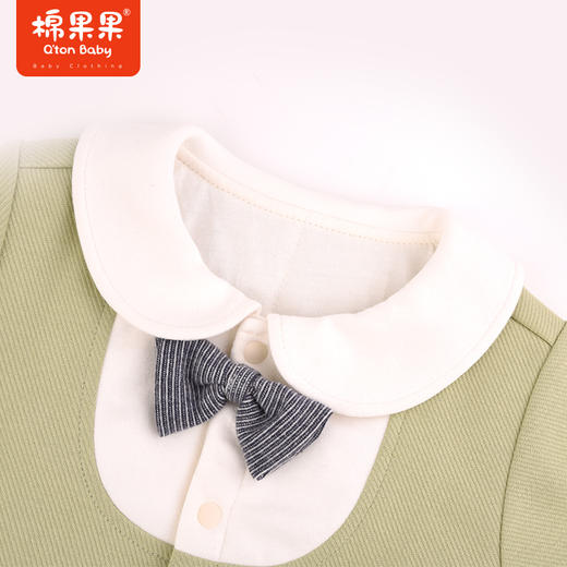 棉果果冬季新品男童斜纹针织对开夹棉连体衣哈衣M412722423686 商品图2