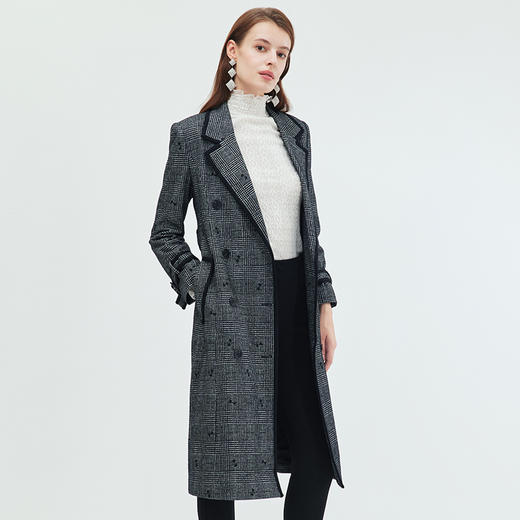 EITIE爱特爱冬季新款经典双排扣大气外套女大衣7214934 商品图3