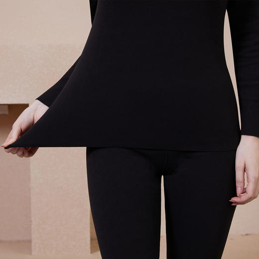 特价 洁丽雅260克阳离子女士保暖套装舒适圆领轻薄保暖贴身秋衣秋裤女 商品图5