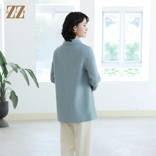 佐尔美秋冬新款 气质优雅鳞片羊毛双面呢大衣女E14SM08 商品图4