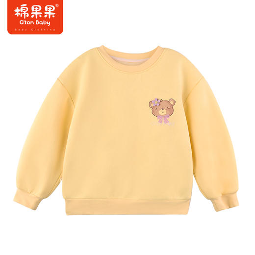 棉果果冬季新品女童圆领套头加绒卫衣M422180423610 商品图1