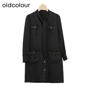 oldcolour小香风连衣裙秋季新款飘带气质高级感短裙女O33103380