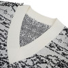 oldcolour复古V领背心秋季新款气质毛边套头针织衫女O34051428 商品缩略图4