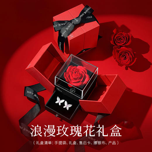 Winy925纯银幻影蝴蝶耳钉送女友闺蜜节日生日礼物 商品图2