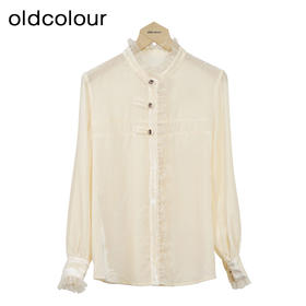 oldcolour米白色长袖衬衫秋季新款气质通勤宽松上衣女O34013468
