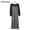 oldcolour碎花连衣裙秋季新款高腰气质方领长袖中长裙GO31103028 商品缩略图1