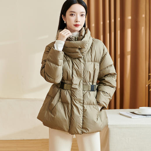 米思阳2025冬季新款时尚通勤面包羽绒服90%含绒量收腰外套女1853 商品图0