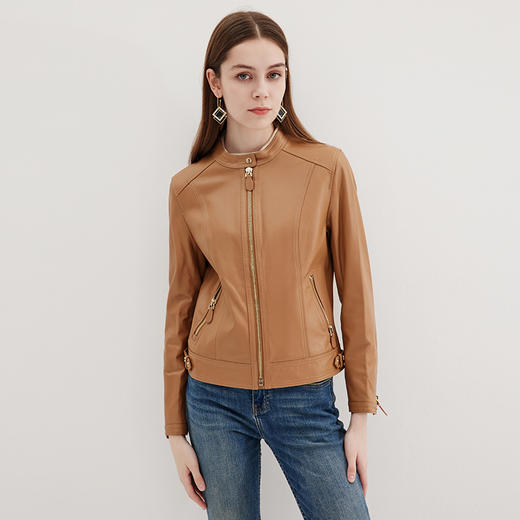 EITIE爱特爱冬季新款个性帅气纯色短款外套皮衣7293916 商品图2