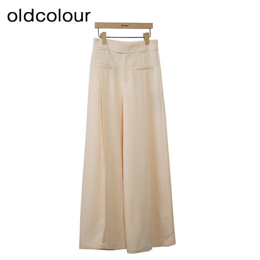 oldcolour简约高腰休闲裤秋季新款宽松显瘦阔腿裤女HO35073502 商品图2