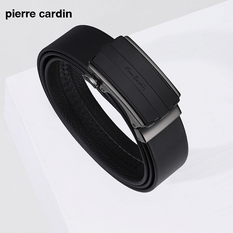皮尔卡丹“商务休闲”系列磨砂扣牛皮男士皮带腰带